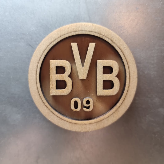 Borussia Dortmund wooden magnet with 3D effect