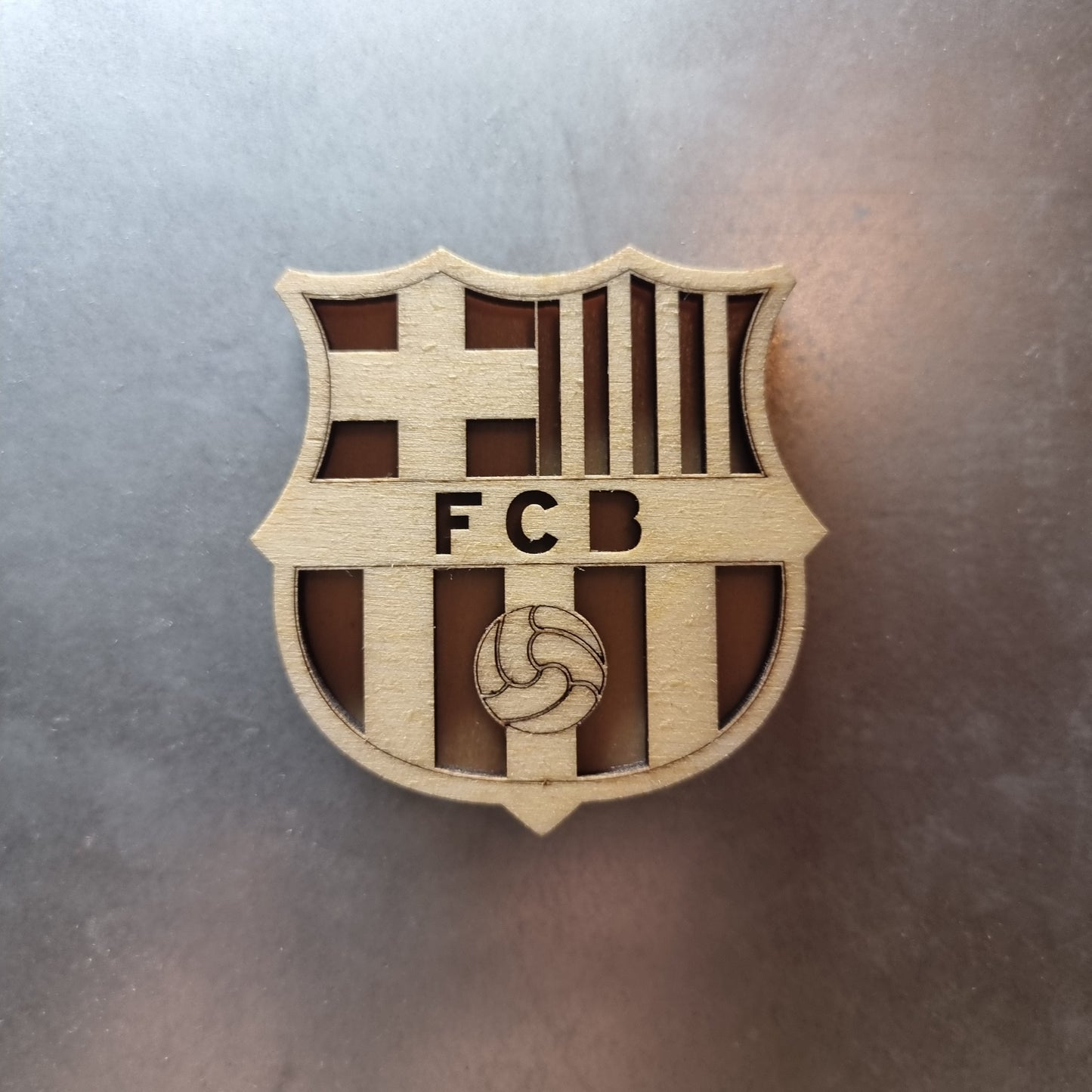 FC Barcelona-Magnet aus Holz mit 3D-Effekt