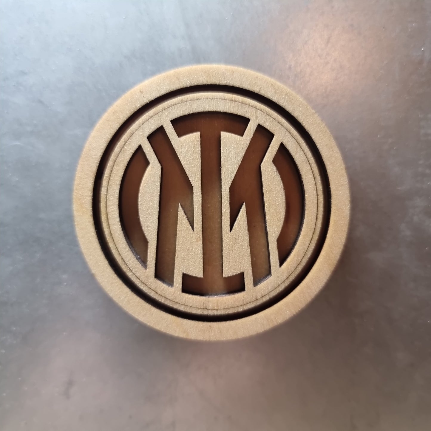 Inter Mailand-Magnet aus Holz mit 3D-Effekt