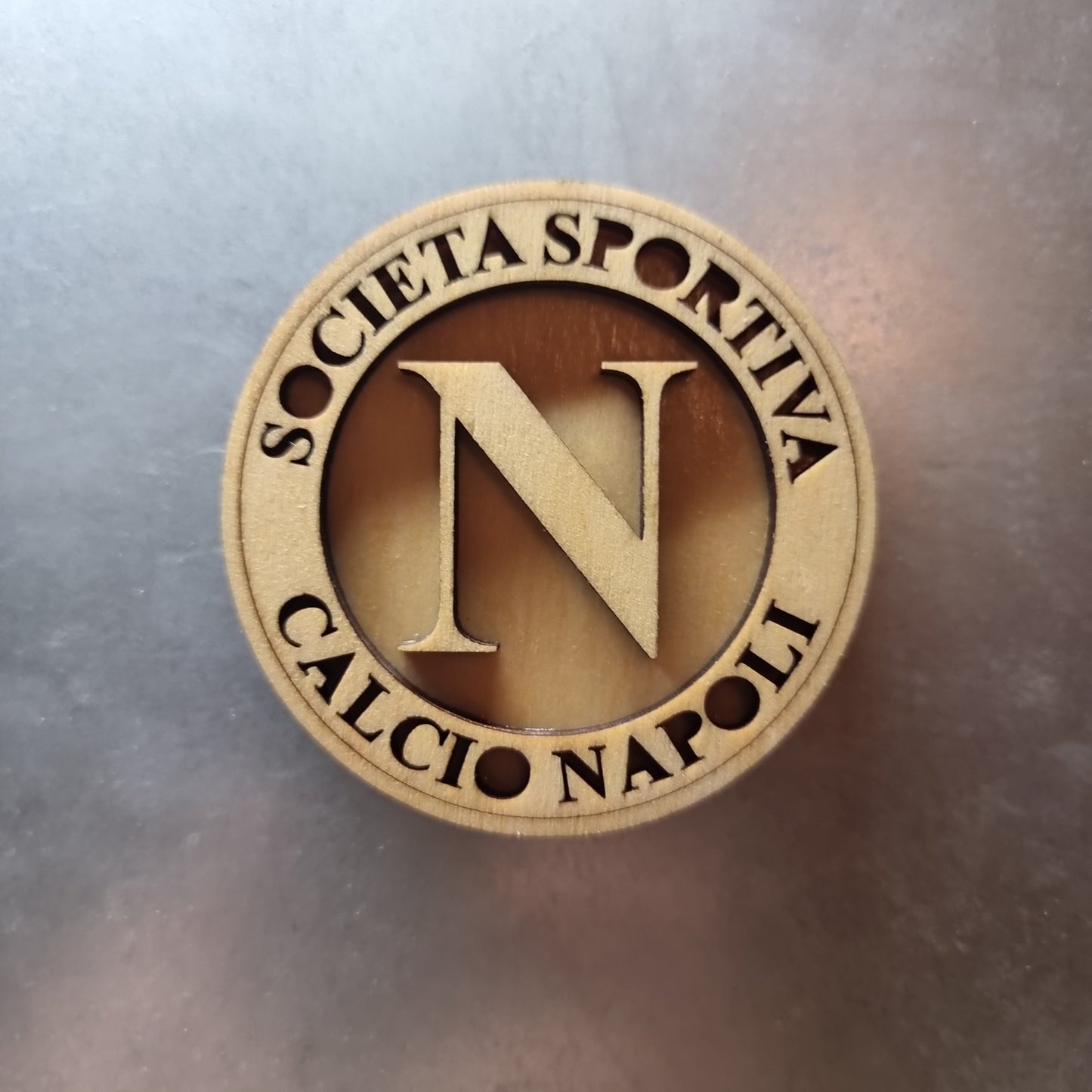 SSC Napoli wooden magnet with 3D effect