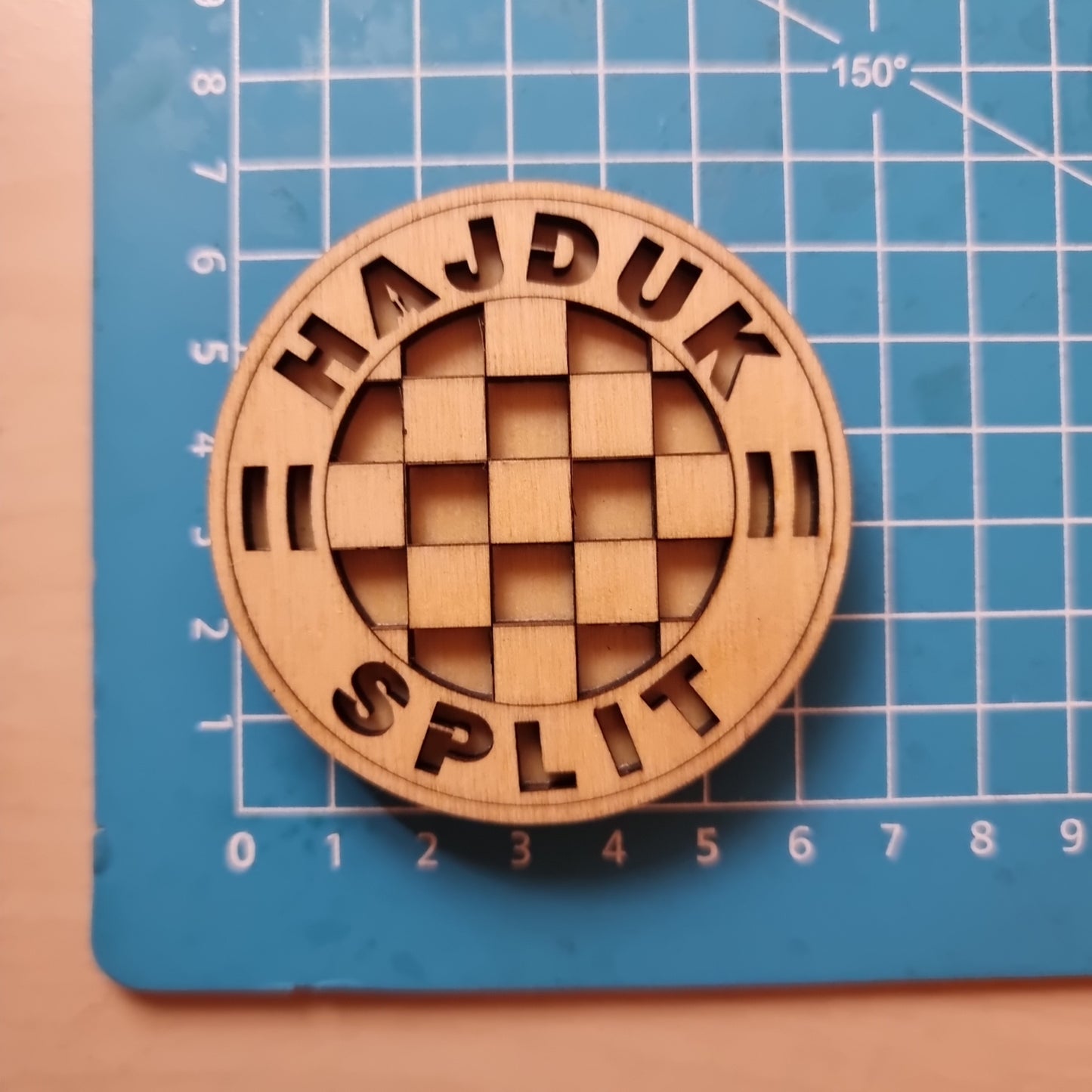 Hajduk Split wooden magnet with 3D effect