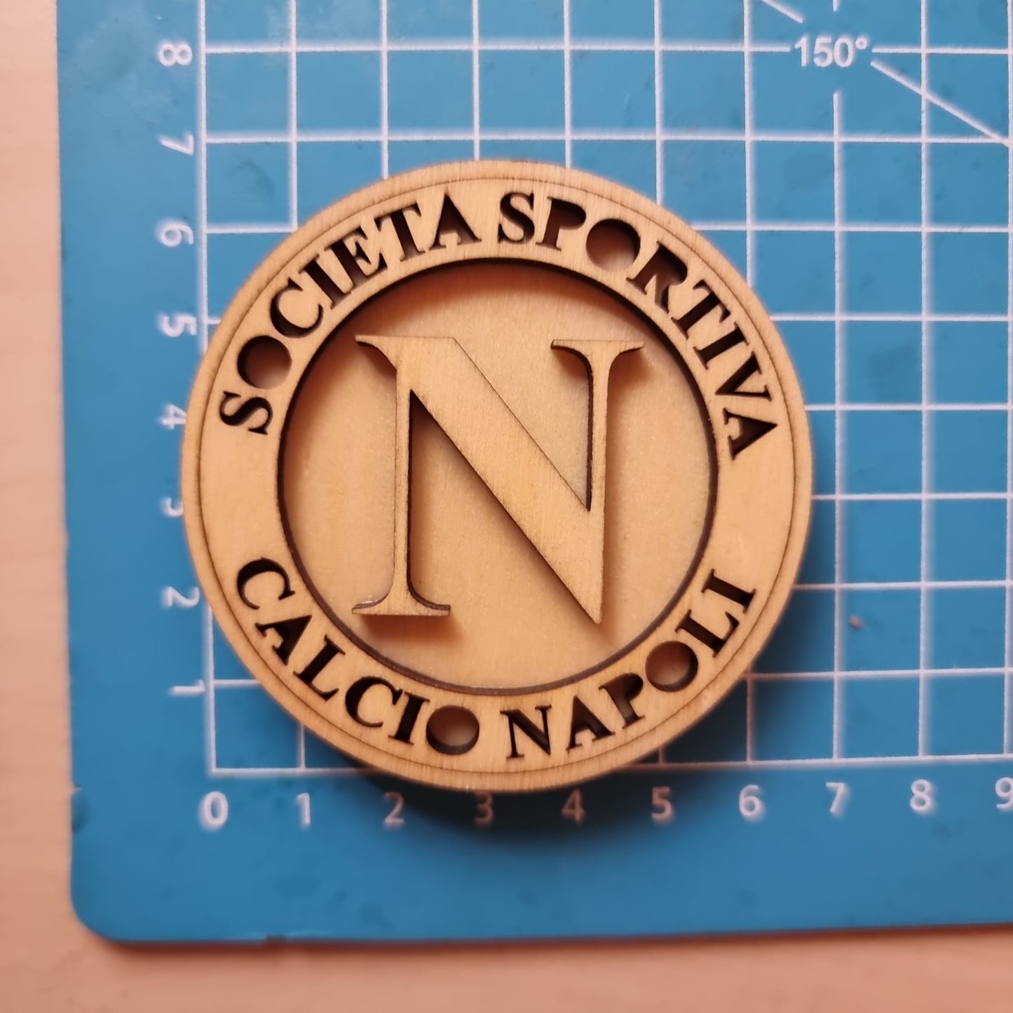 SSC Napoli wooden magnet with 3D effect