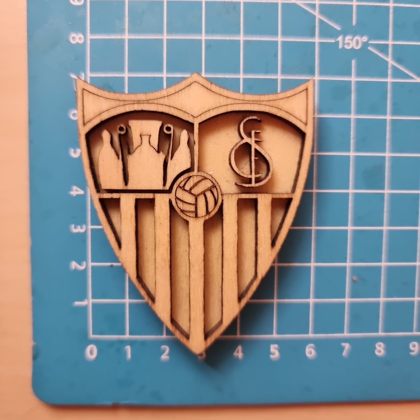 Sevilla FC wooden magnet with 3D effect