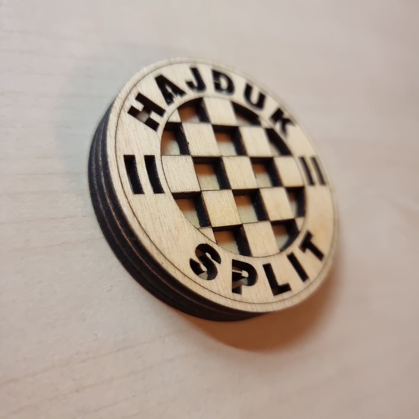 Hajduk Split wooden magnet with 3D effect