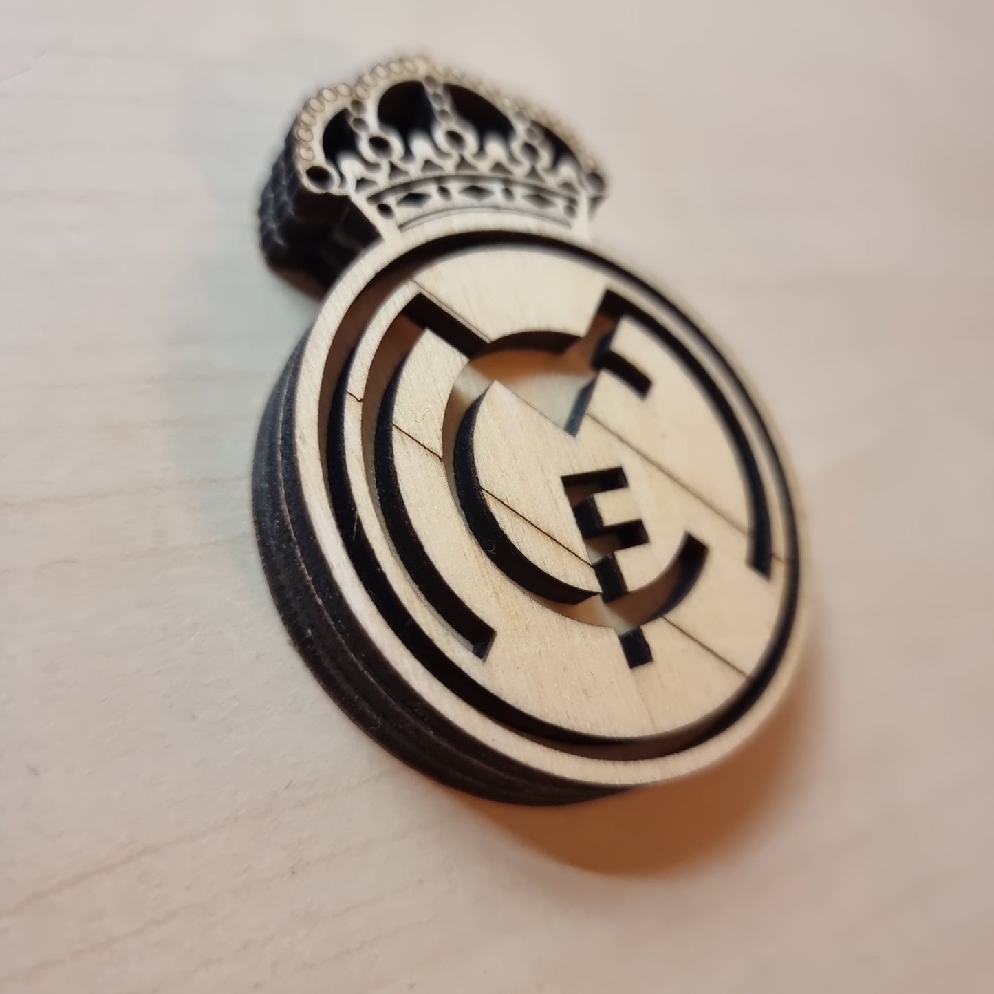 Real Madrid wooden magnet with 3D effect