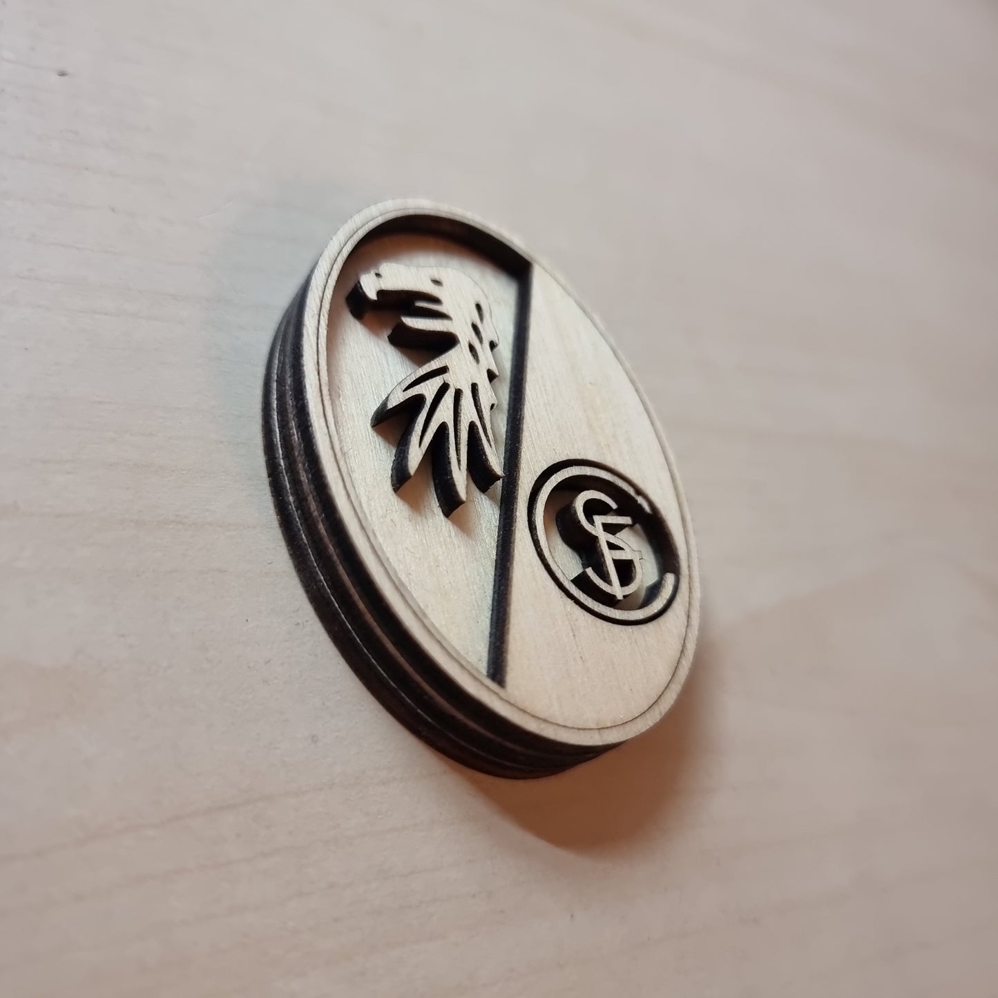 Freiburg FC wooden magnet with 3D effect