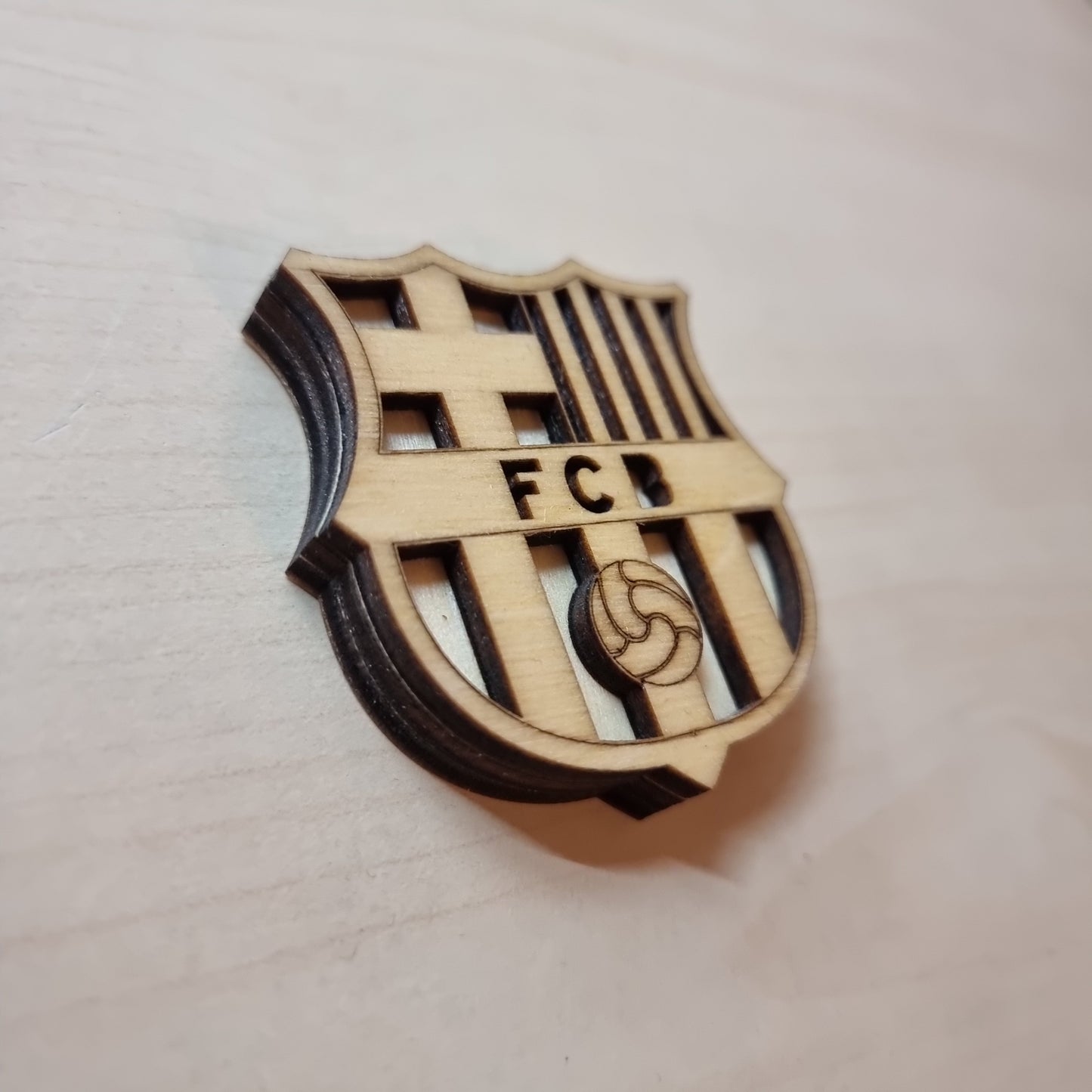 FC Barcelona-Magnet aus Holz mit 3D-Effekt