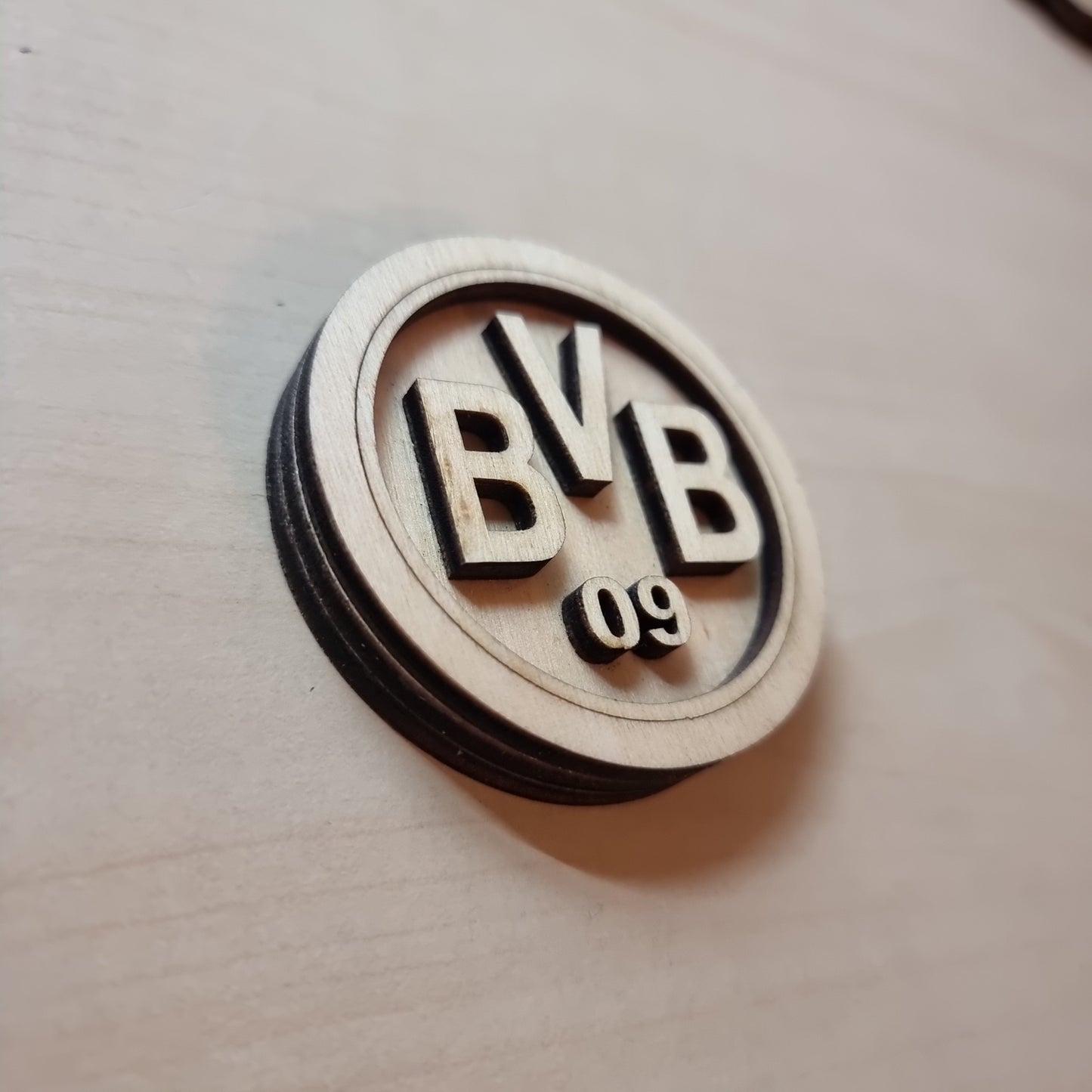 Borussia Dortmund wooden magnet with 3D effect