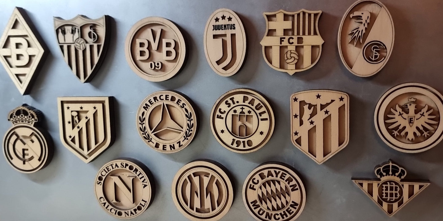 Imán Atlético de Madrid en madera con efecto 3D