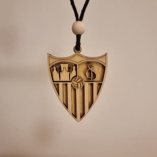 Sevilla FC wooden pendant with 3D effect