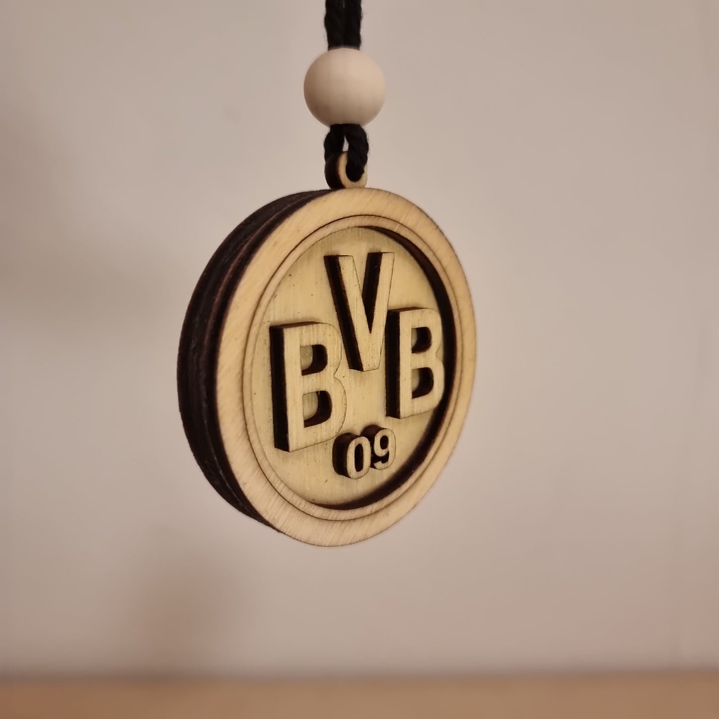 Borussia Dortmund wooden pendant with 3D effect