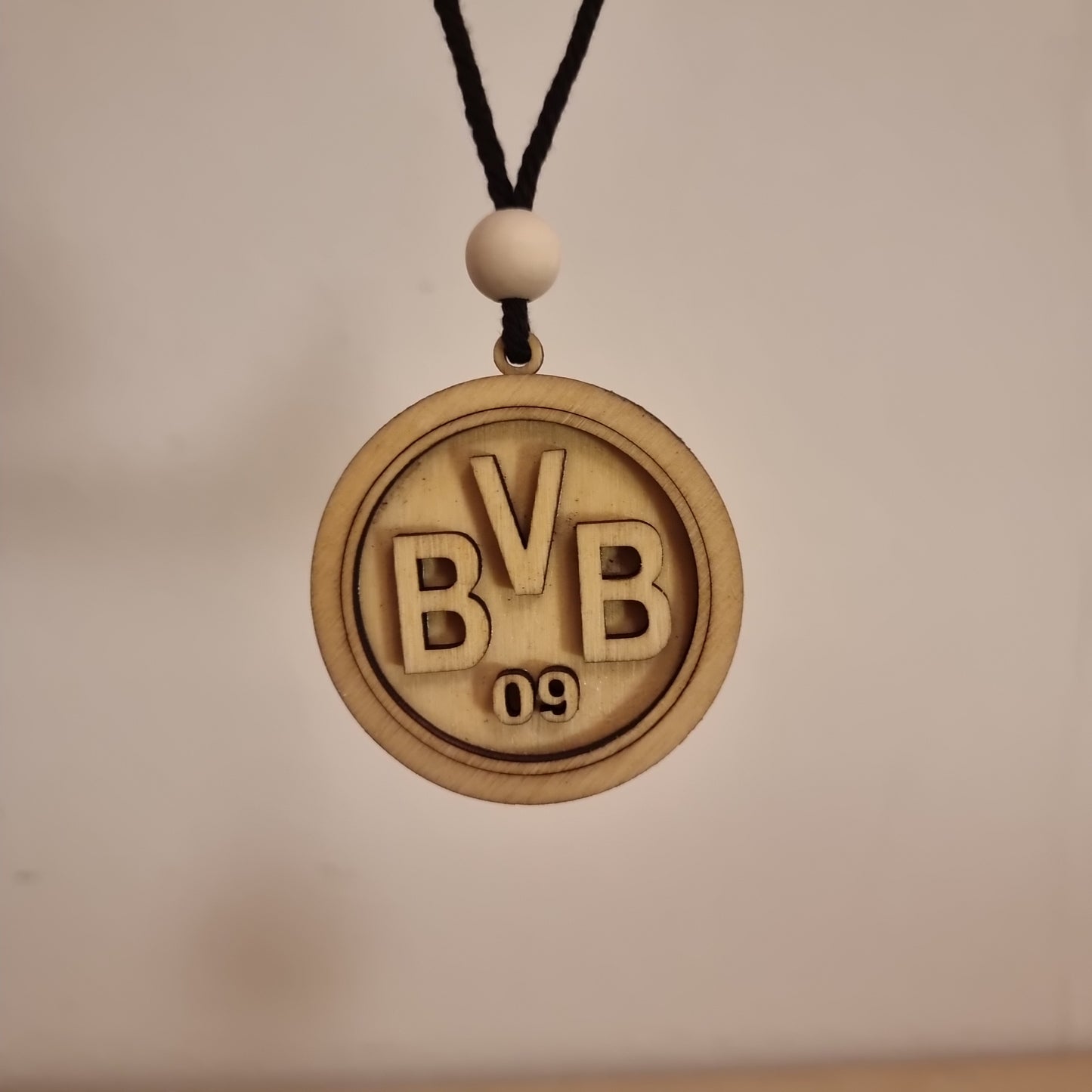 Borussia Dortmund wooden pendant with 3D effect