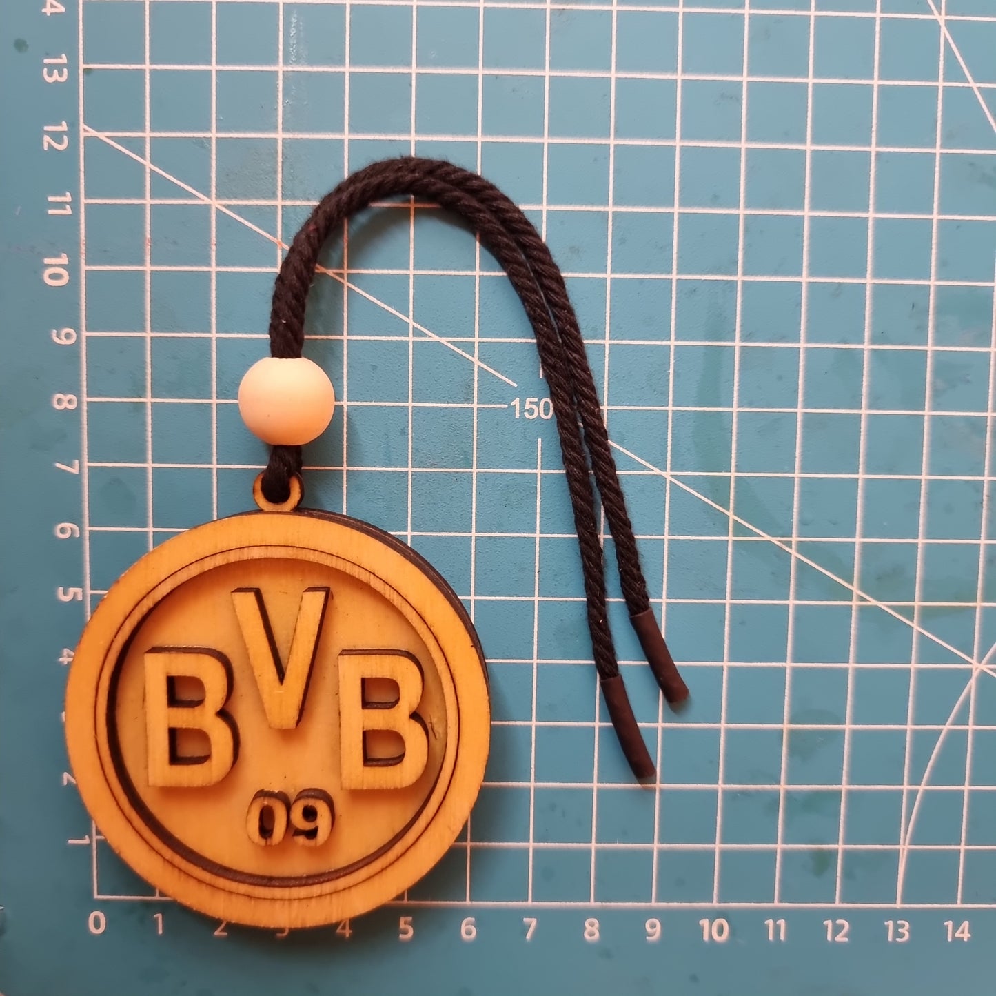 Borussia Dortmund wooden pendant with 3D effect