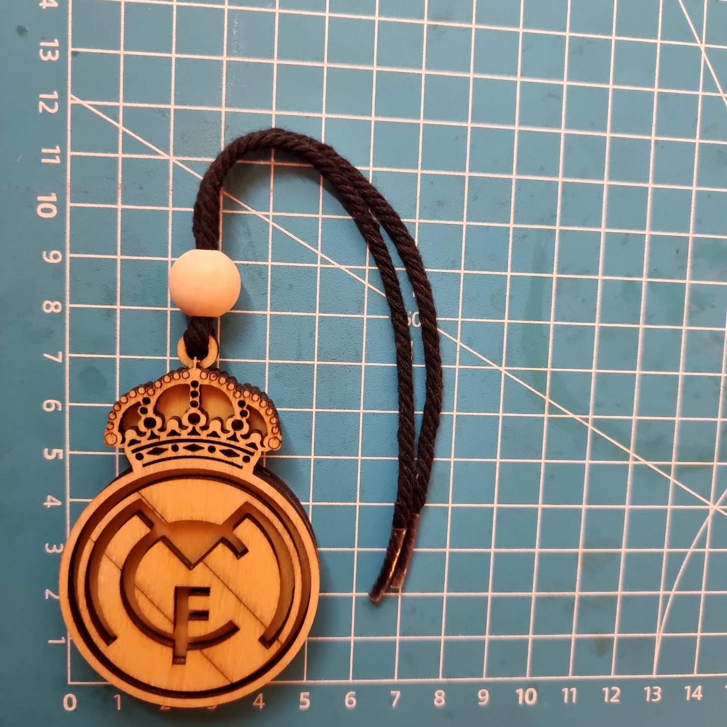 Real Madrid wooden pendant with 3D effect