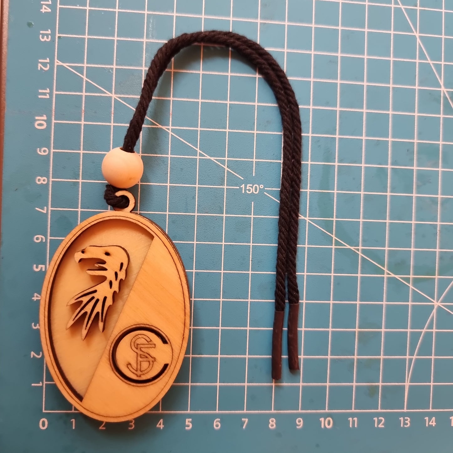 Freiburg FC pendant in wood with 3D effect